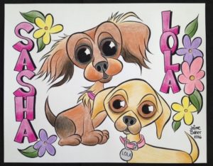 My good friend Jaime Baker does these wonderful dog (and people) caricatures.