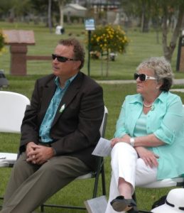 Brian Brennan and Maire O'Connell commemorate the centenary at Ivy Lawn. Photo by Ryan Schultz Ventura High School