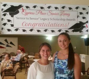 Ventura High School students Daniela Aranda  and Sierra Conboy were each awarded a $2500 Cypress Place Senior Living “Senior to Senior Legacy Scholarship award. Photo courtesy of Cypress