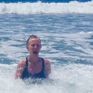 Besides Zumba a great way to stay in shape is swimming like senior  Barbara LaMarche of Ventura does in our beautiful ocean.