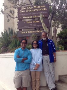 Writer Arijit with his parents enjoying Ventura.