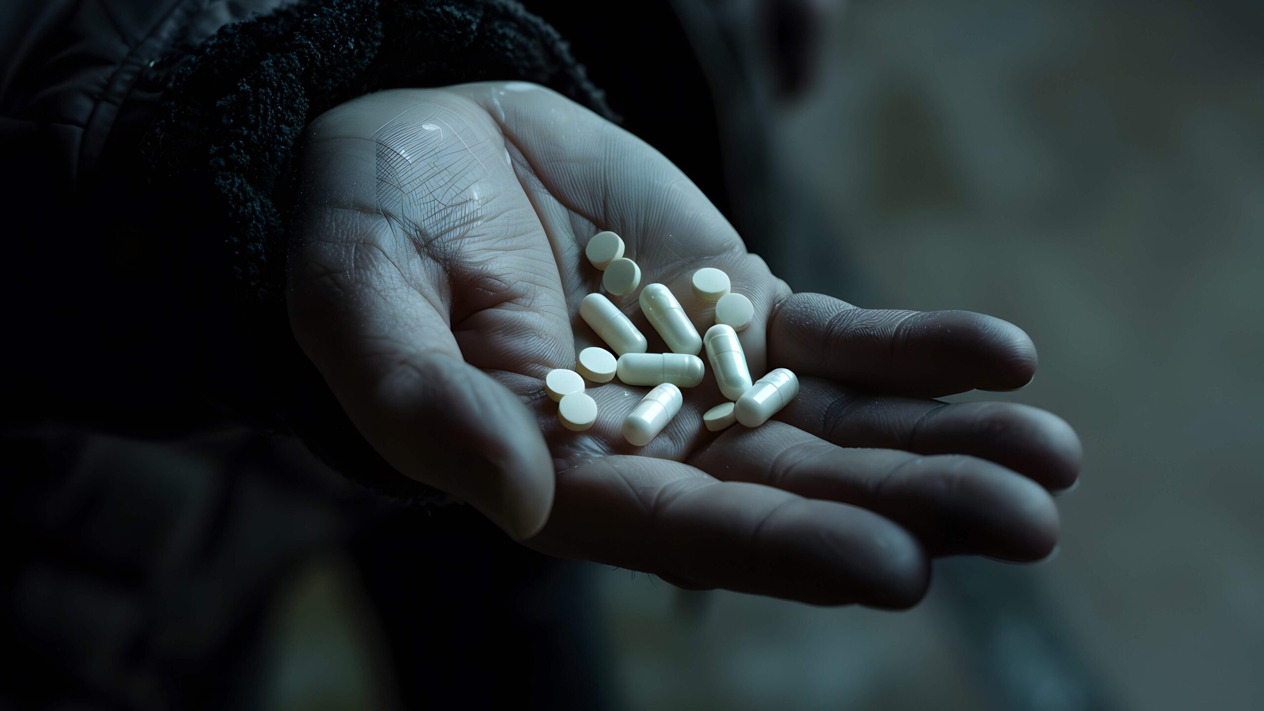 Hand holding drugs