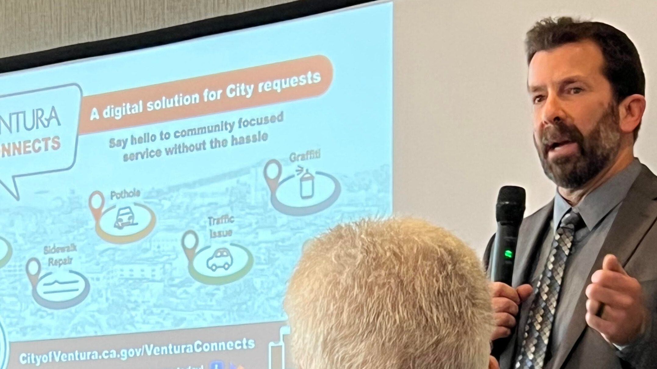 City Manager Bill Ayub Engages the Crowd on Ventura’s Economic Development Future.