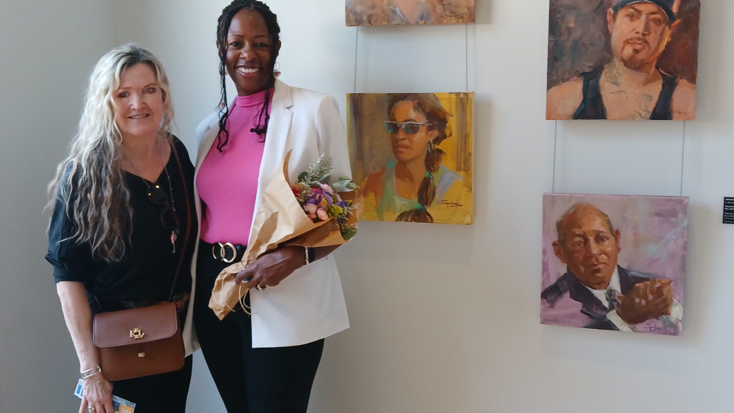 Artist Johanna Spinks with Ingrid Hardy at the Museum.