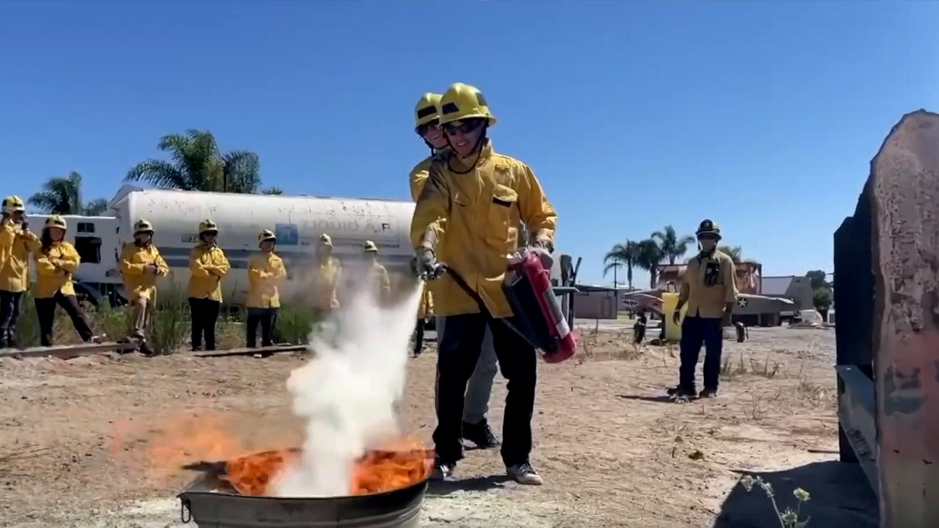 Children at fire academy