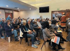 A diverse crowd engaged in the discussion at the lively Ventura Town Hallmeeting.