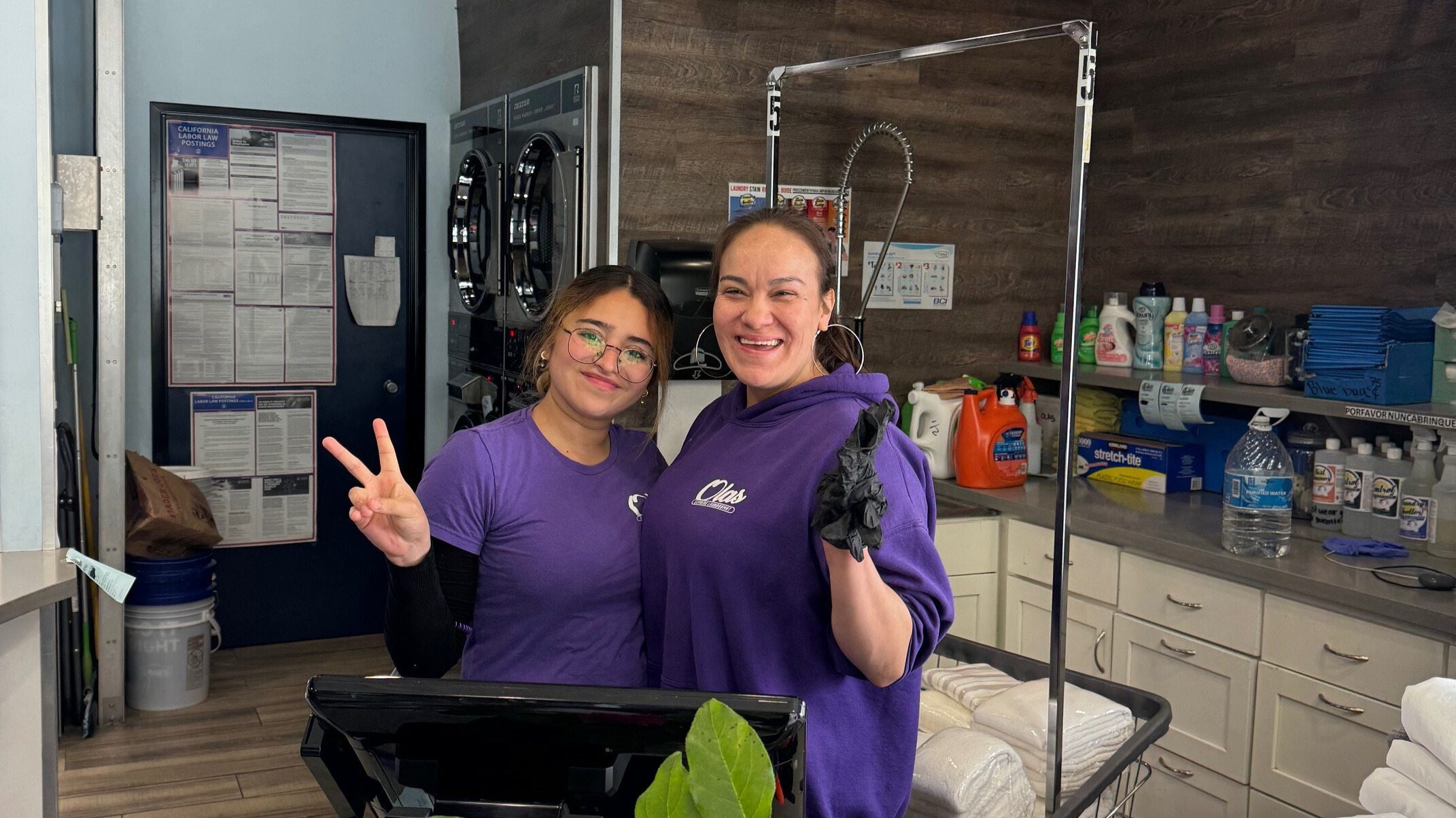 Staff at Olas Express Laundromat, which is a locally owned, family-operated business located in Ventura