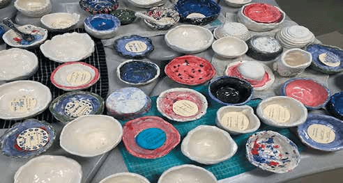 As part of the event, students created 125 handmade clay bowls, thanks to the generosity of CSUCI Art Director and ceramics teacher Marianne McGrath.