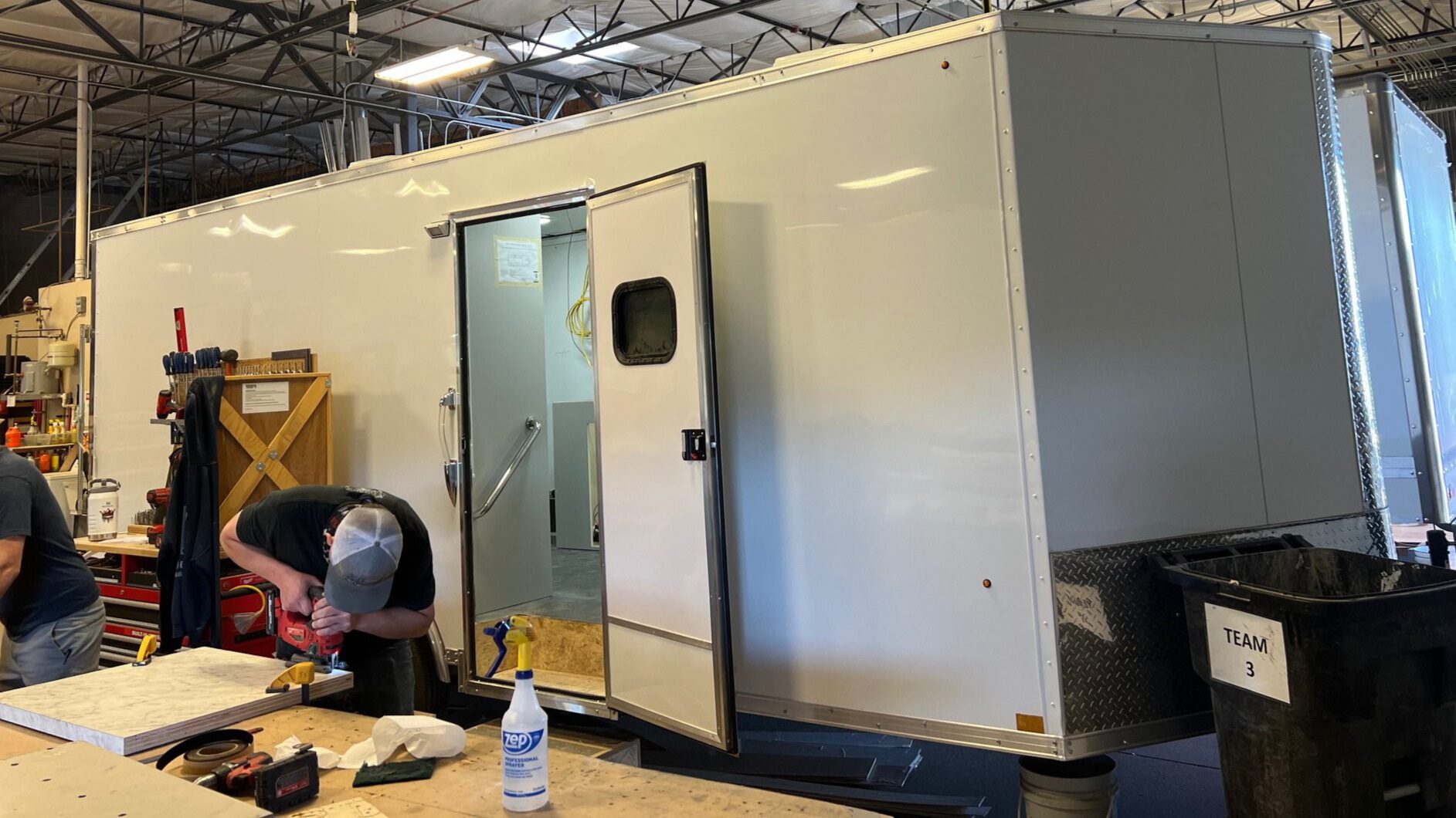 Photo of new VCAS Mobile Clinic under construction.