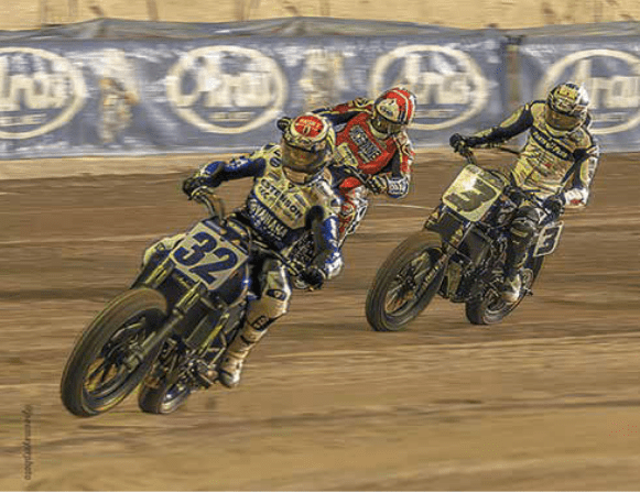 Photo @jseemayerphotoIn the premier Mission AFT SuperTwins class, two-time Grand National Champion Briar Bauman (No. 3) snapped a frustrating podium drought with a 4.6- second victory margin, holding off a hardcharging Dallas Daniels.