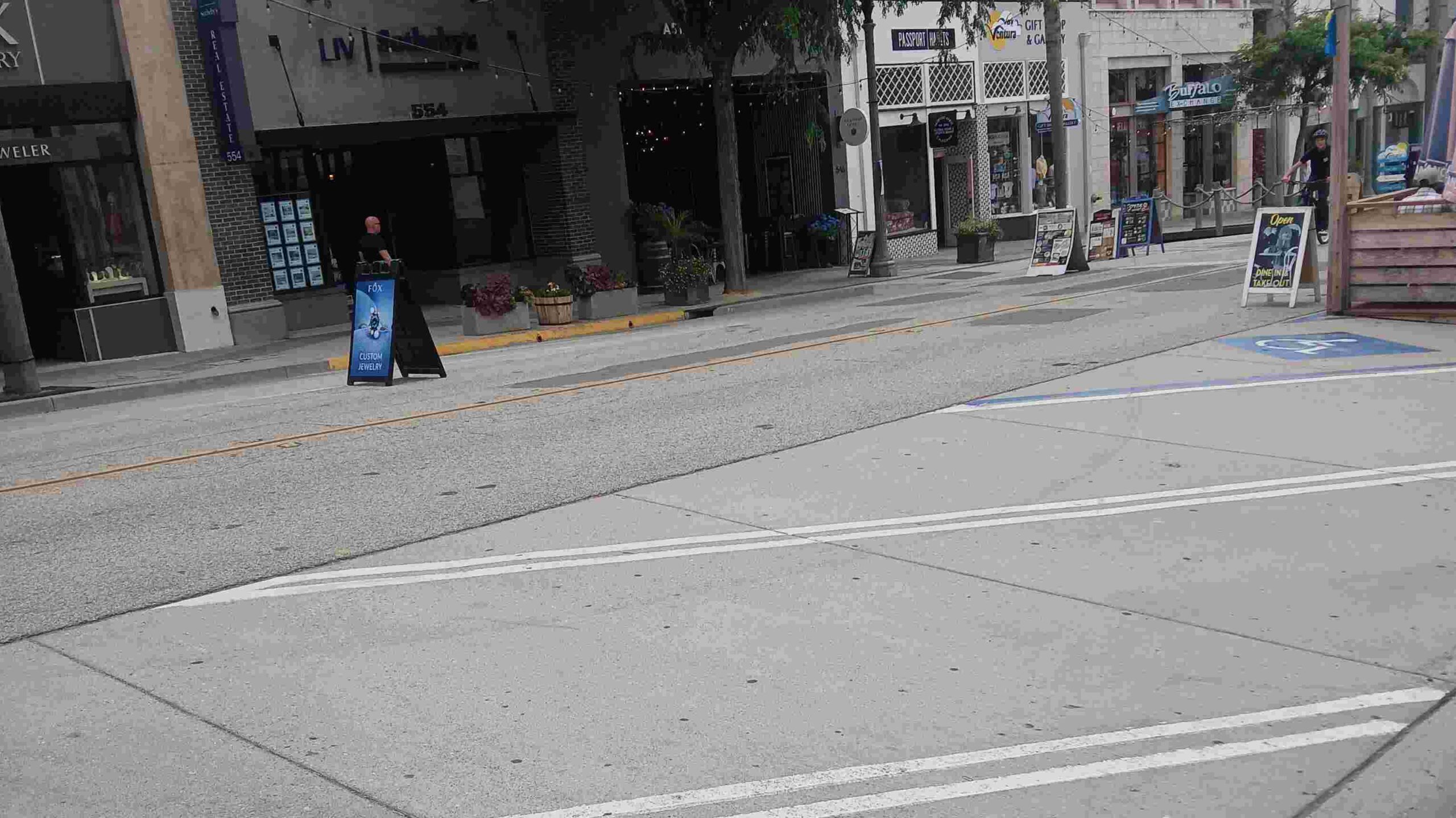 Photo of parking spaces downtown