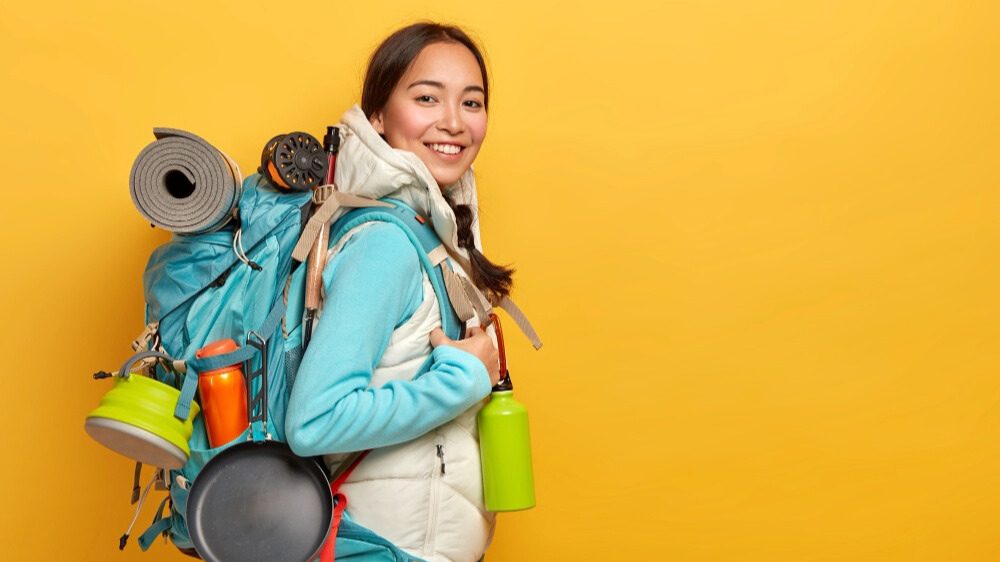 girl wearing backpack
