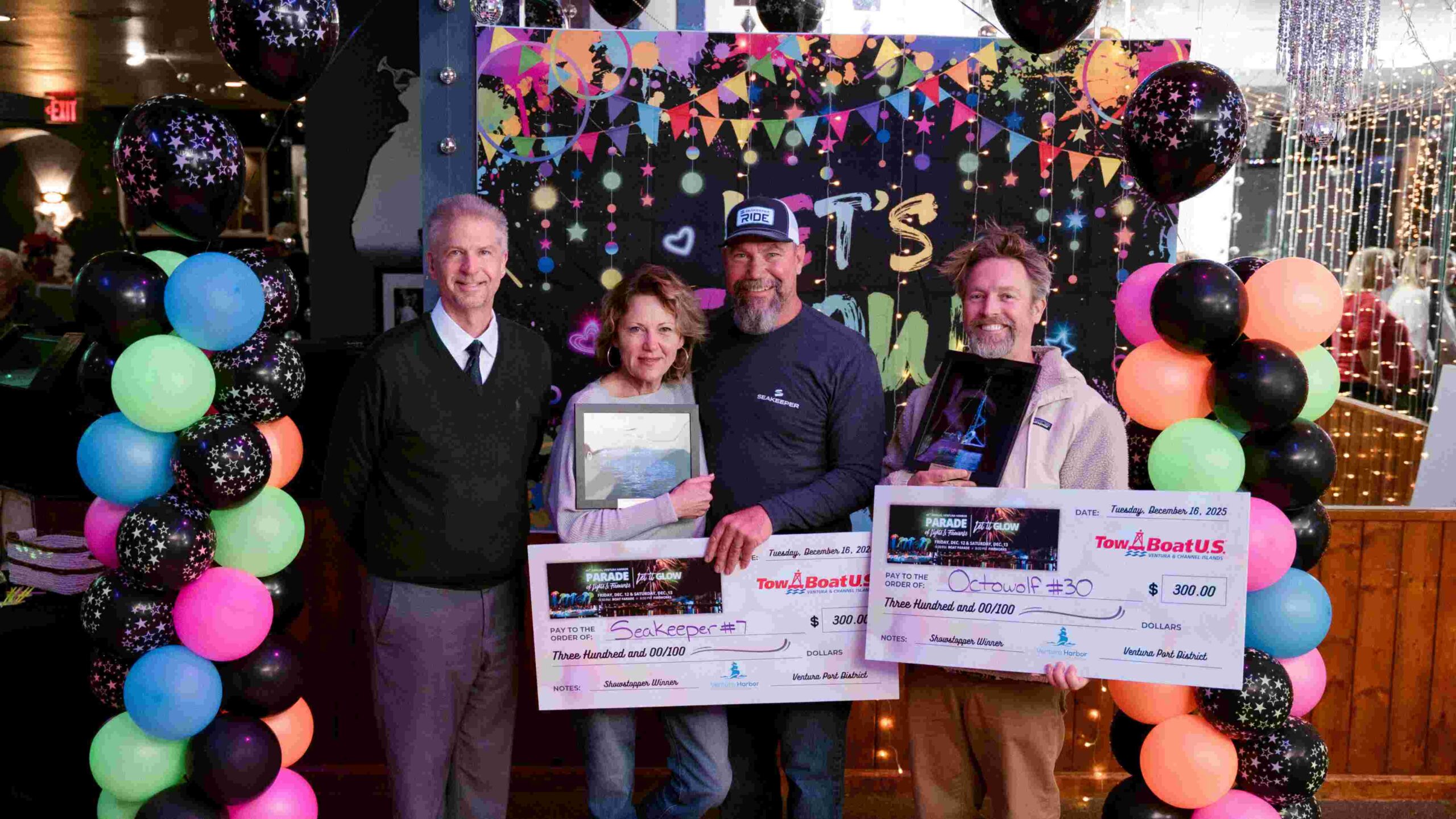 Brian Pendleton, GM of the Ventura Port District with the Owners of Seakeeper#7, and the owner of Octowolf.