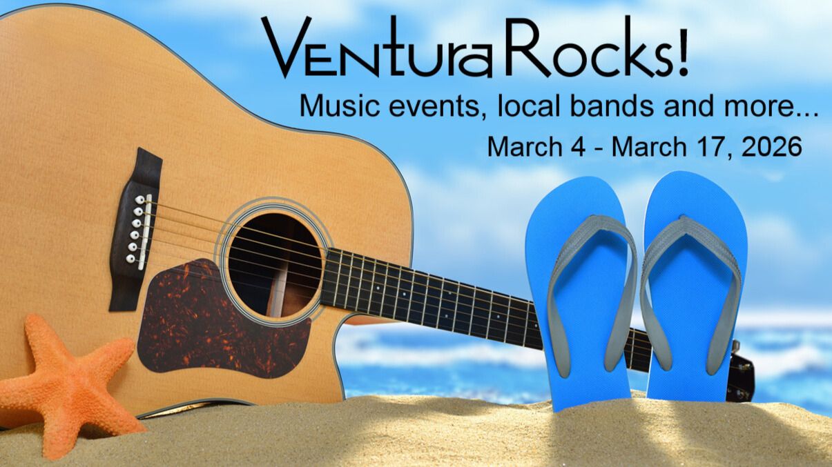 Music calendar graphic (guitar and dates)