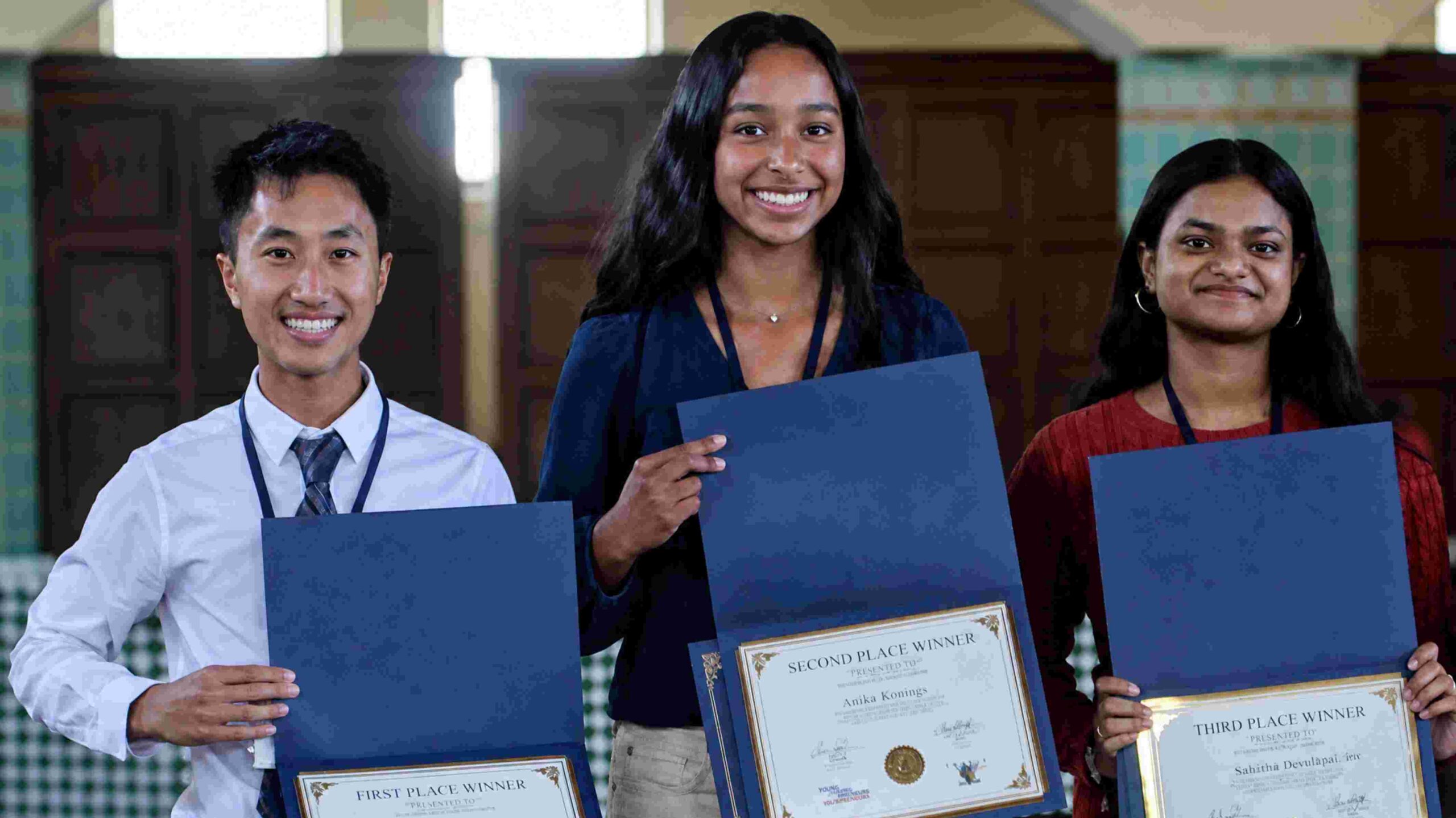 CSUCI Students holding awards