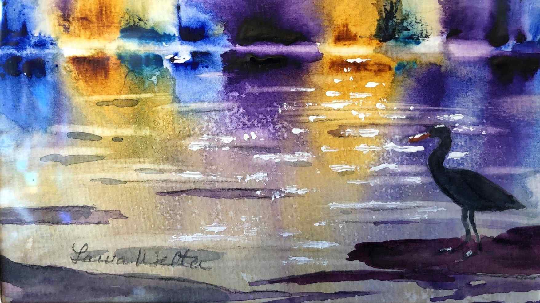 Laura Walter Egret painting