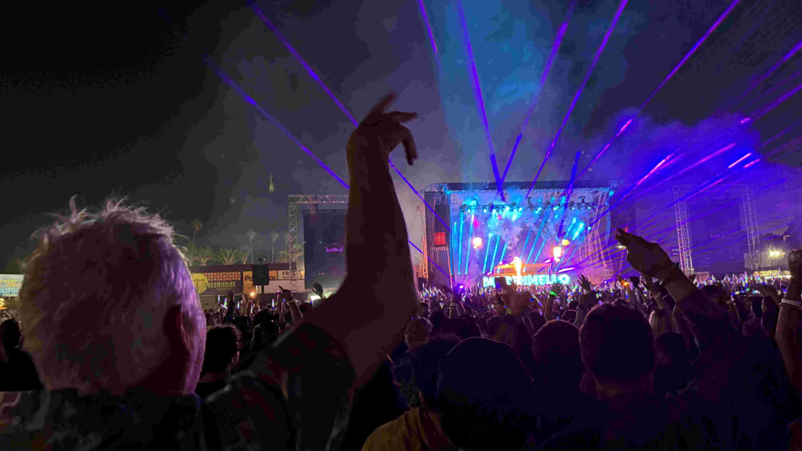Man dancing at a concert.